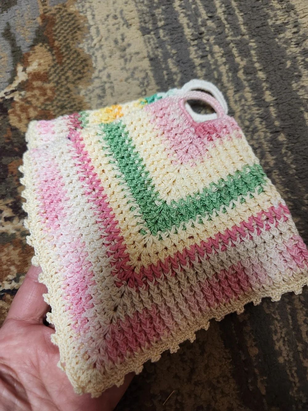 Handmade Multicolor Crochet Hot Pad